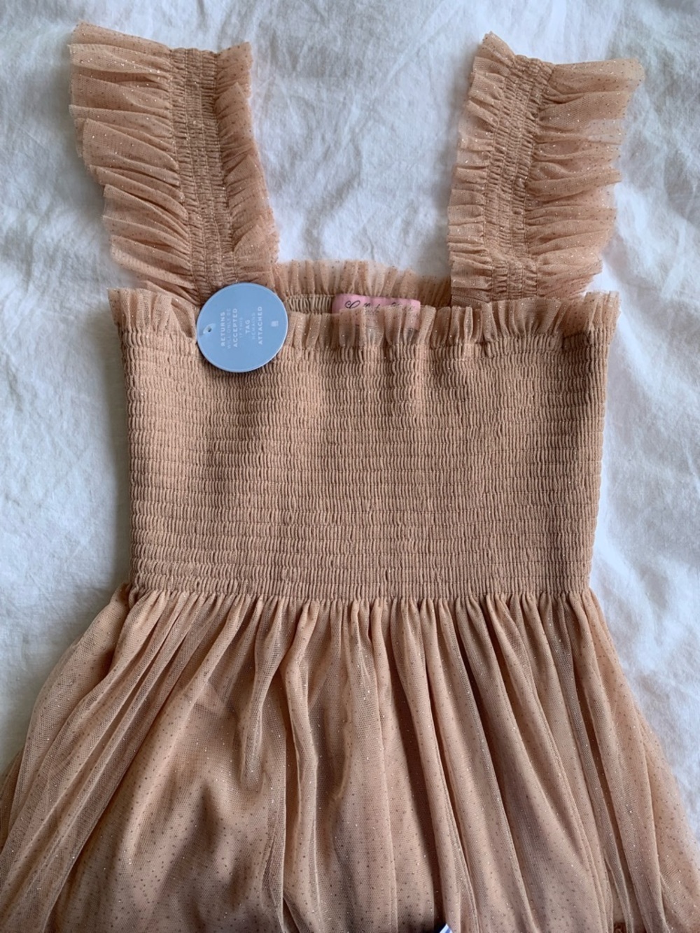 NWT Hill House Collector’s Edition Ellie Nap Midi Maxi Dress Blush Glitter Tulle - Picture 9 of 13